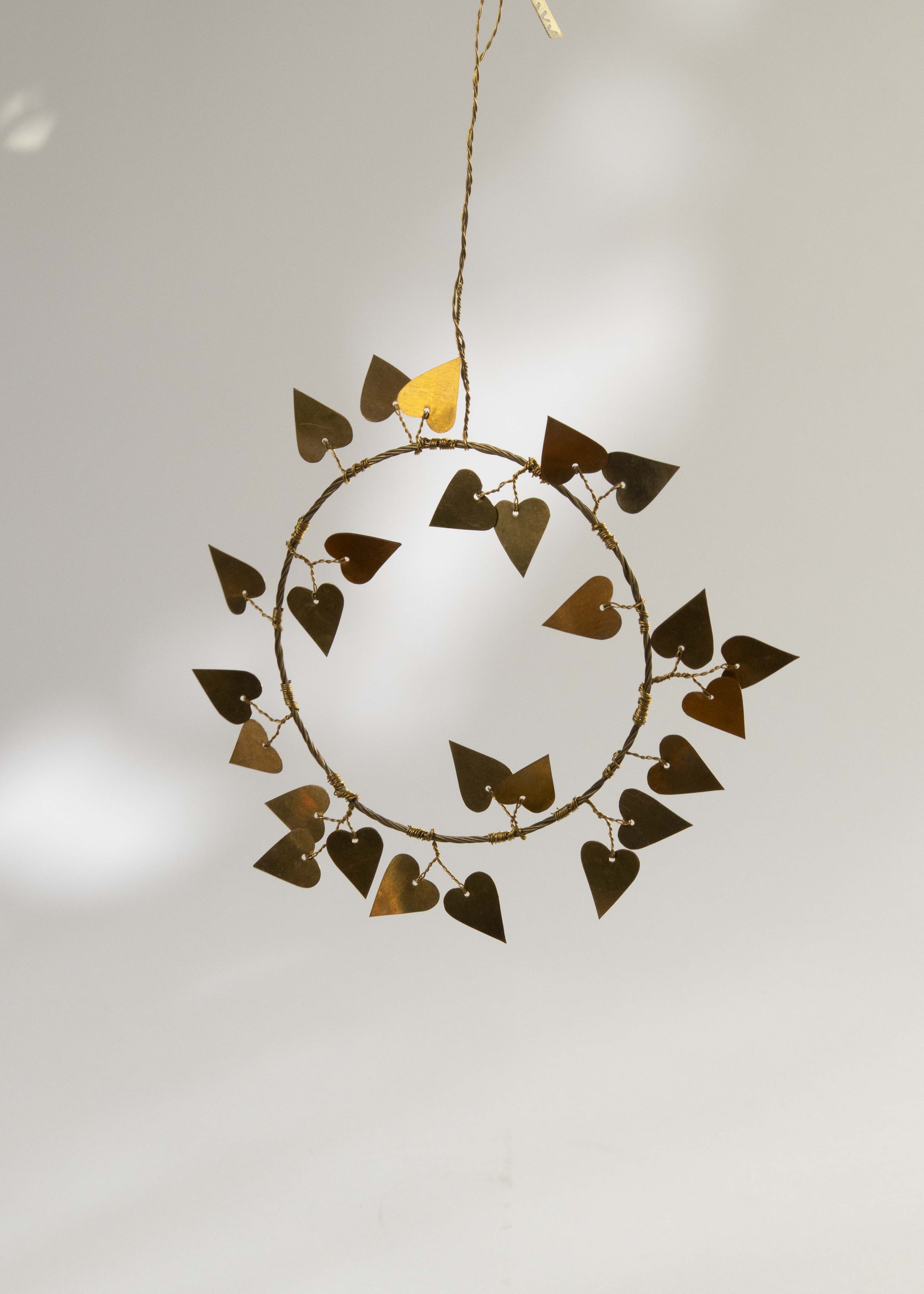 Brass heart wreath