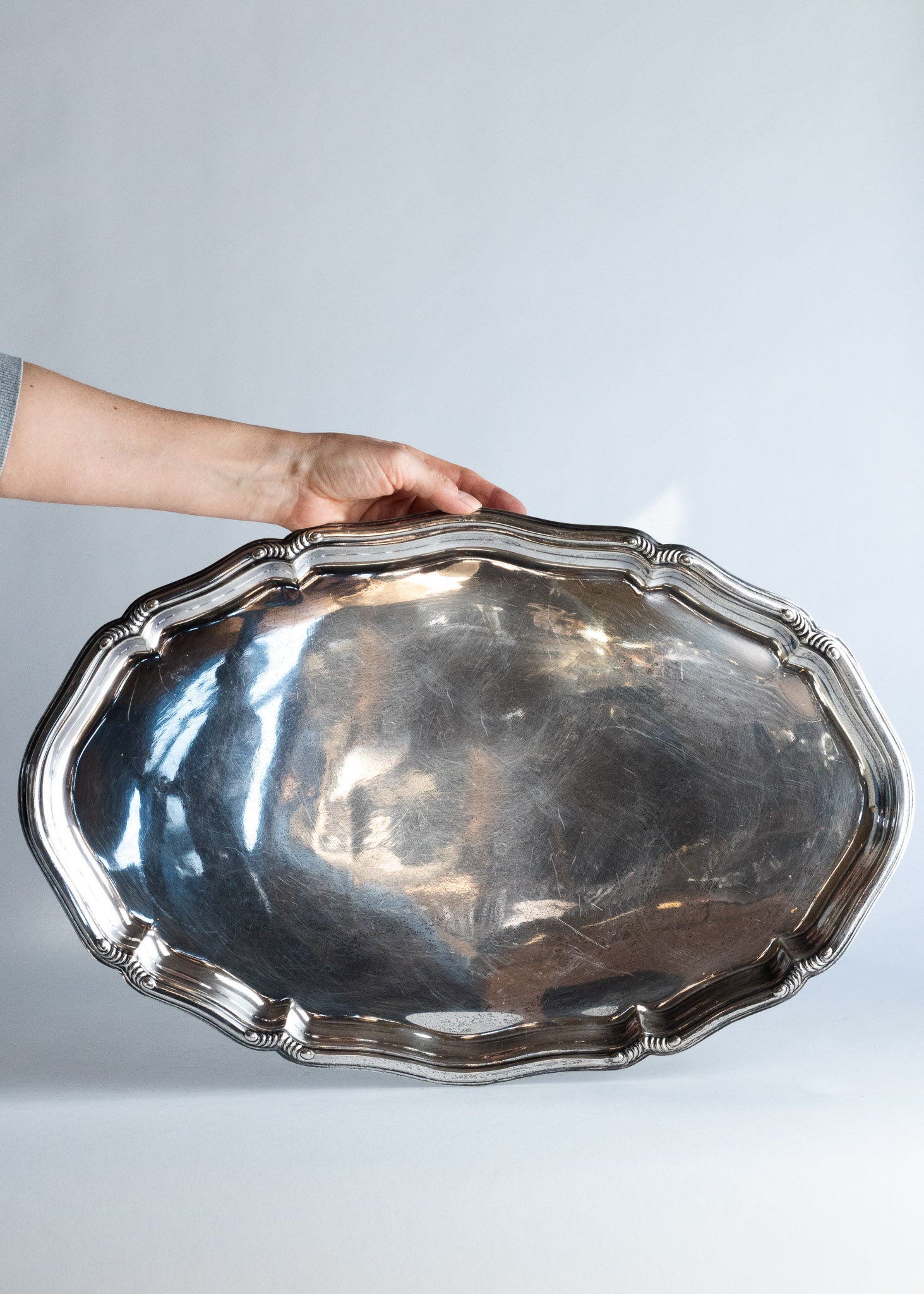 vintage - large silver tray