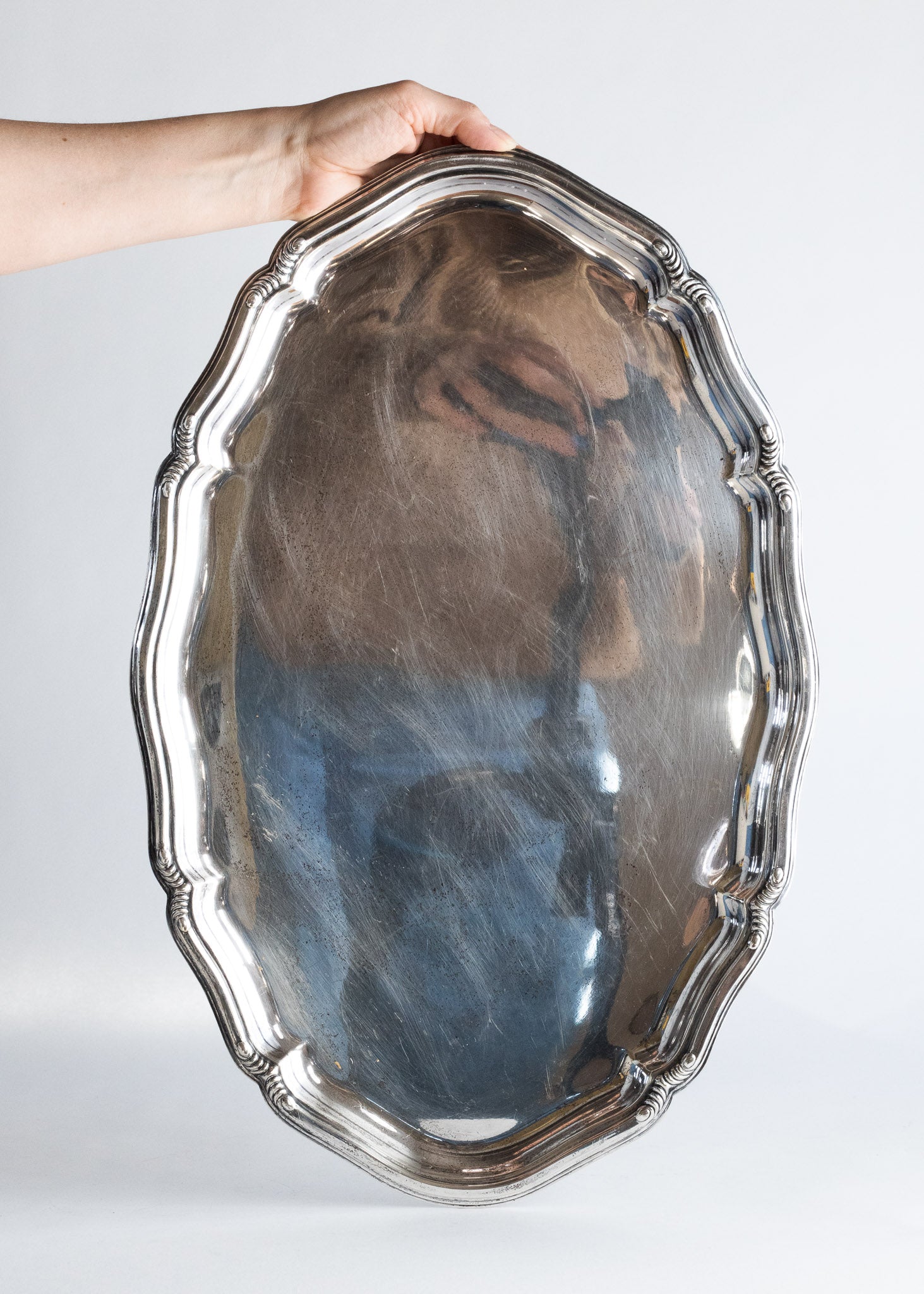 vintage - large silver tray