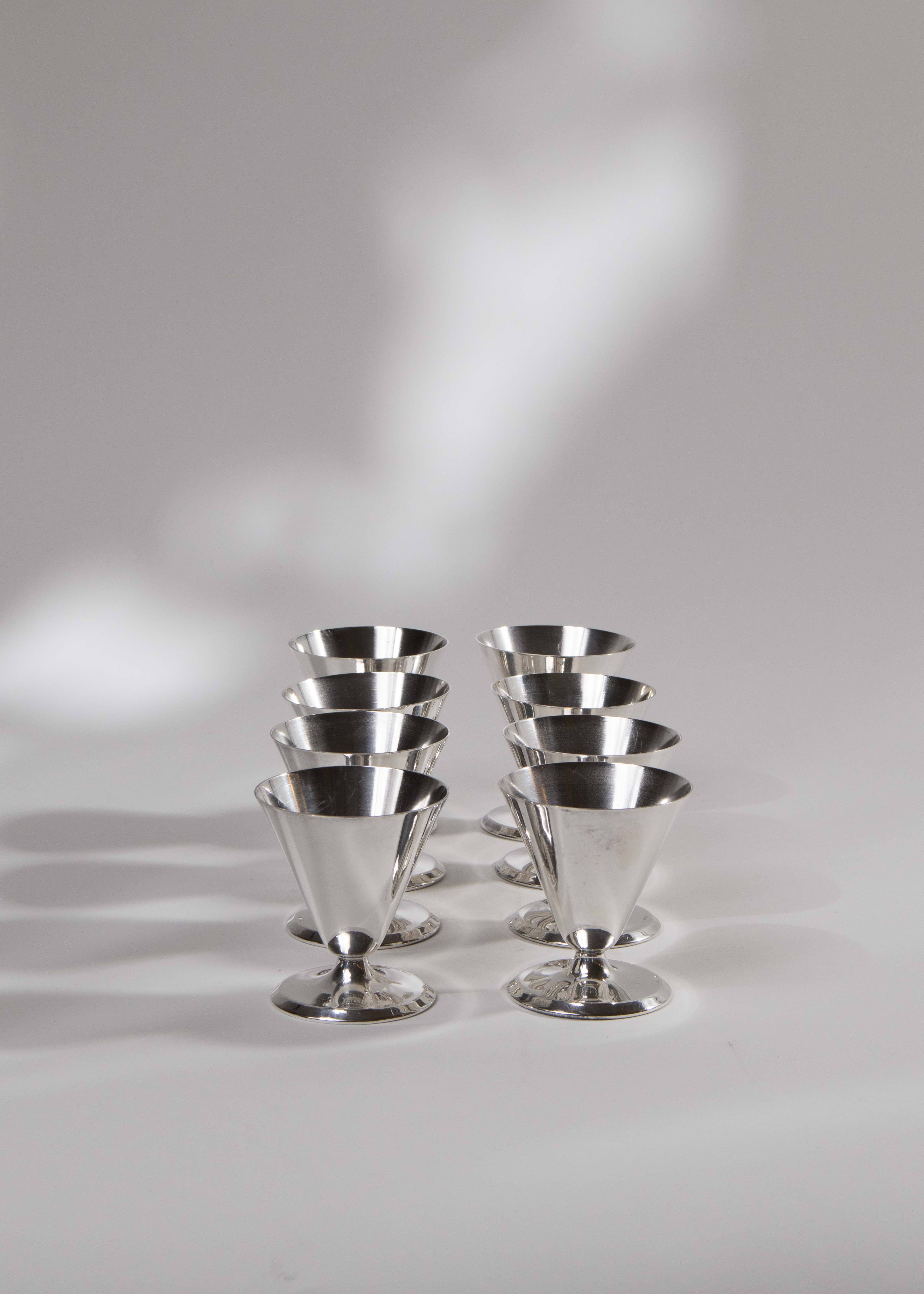 Dessertbägare nysilver (8)