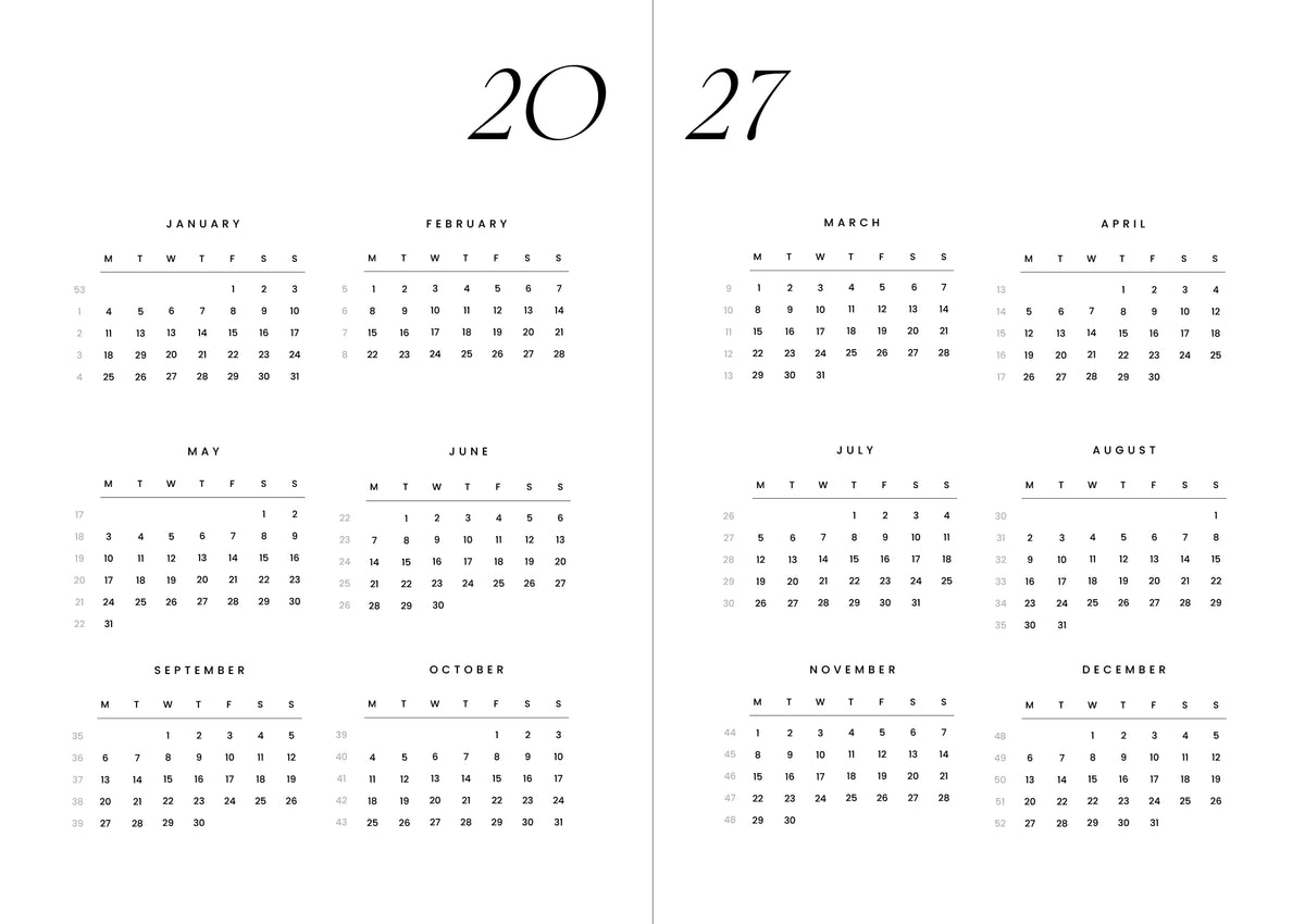 Daily Planner 2027 Beige