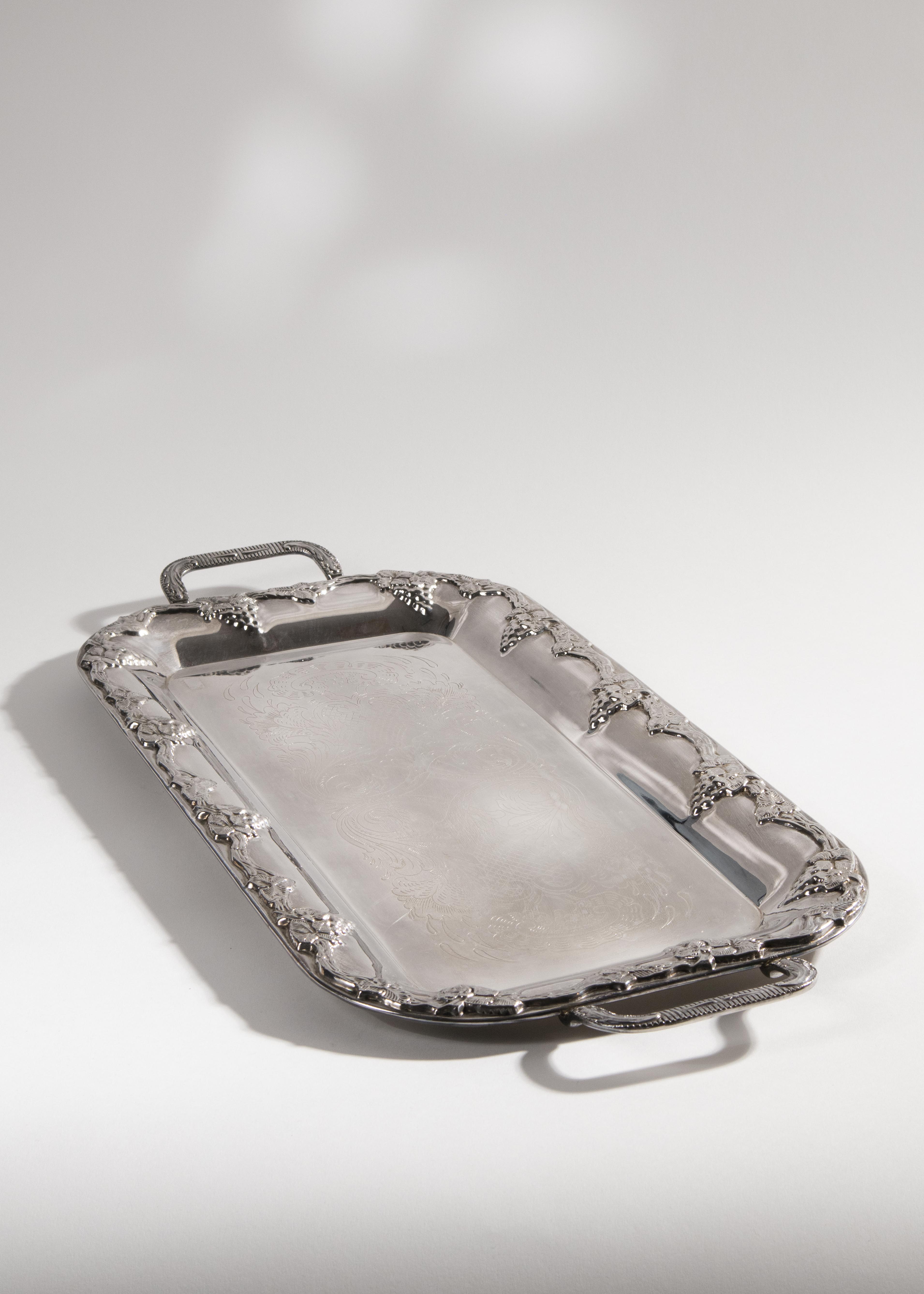 Bricka nysilver med handtag