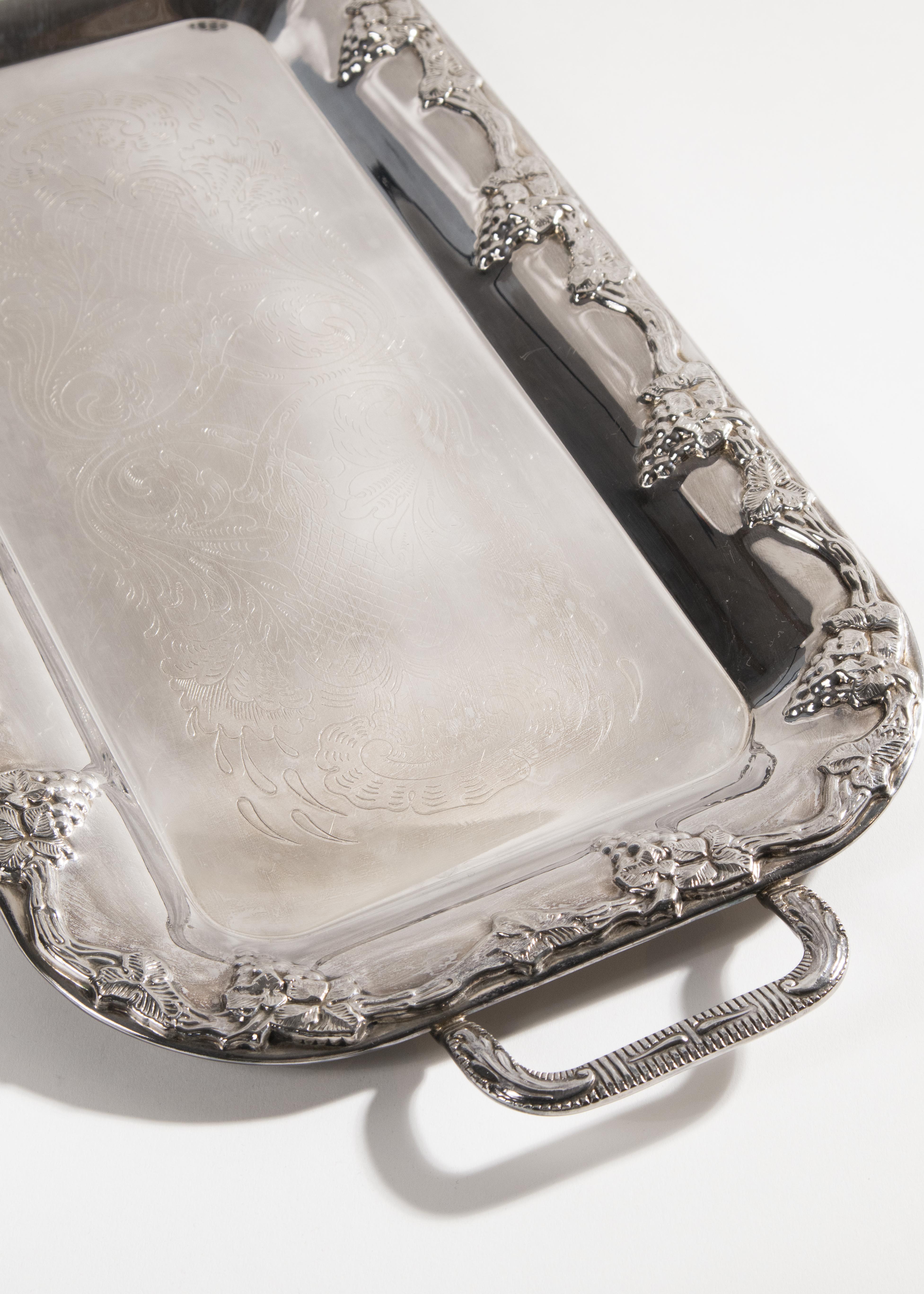 Bricka nysilver med handtag