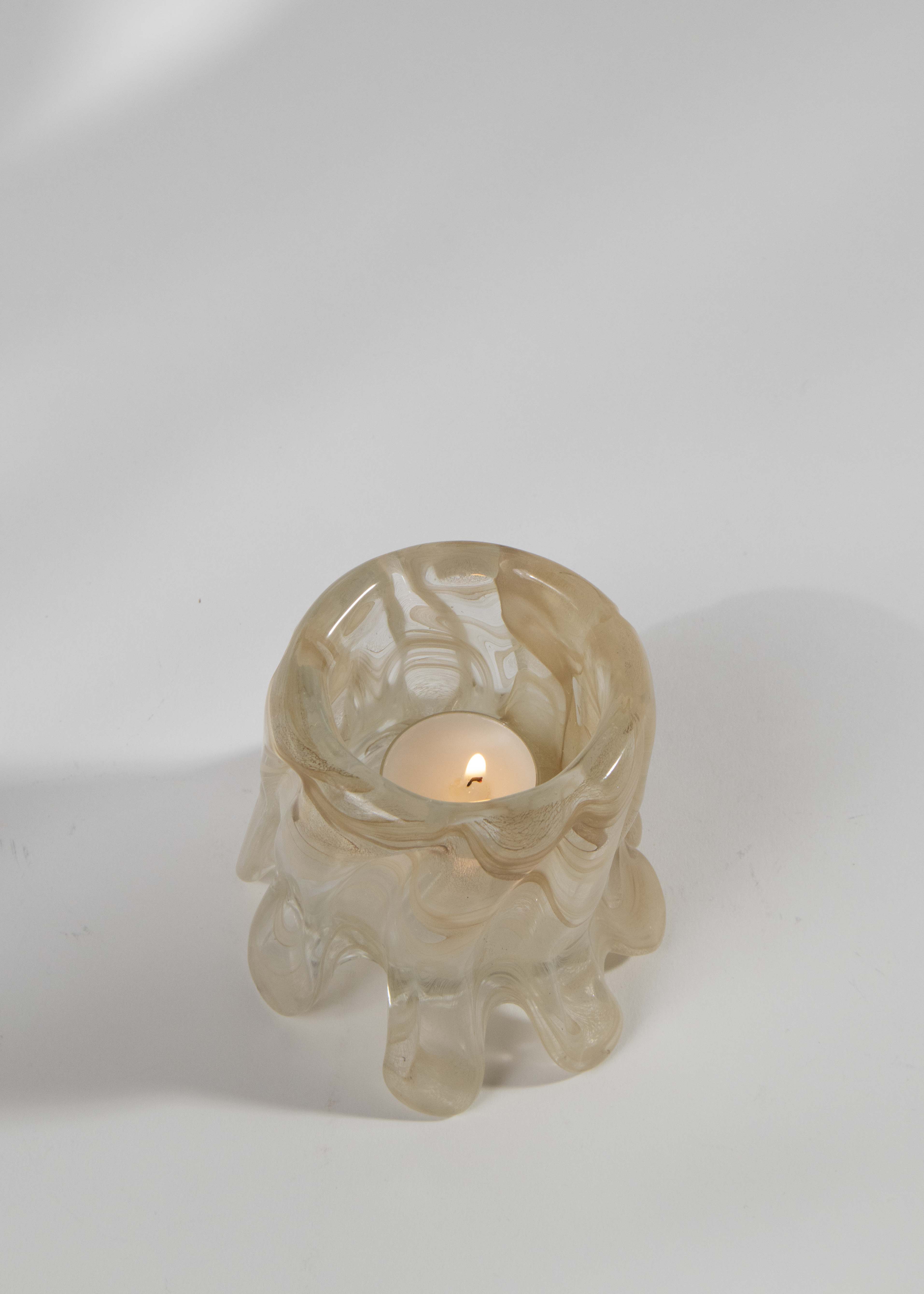 Candle Holder Low Cream