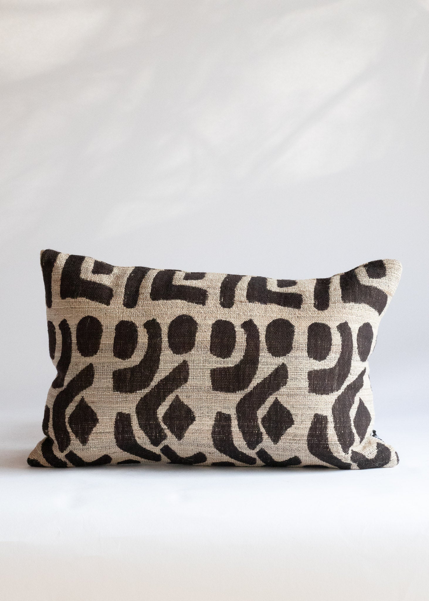 Silk Cushion Rustic - black/beige