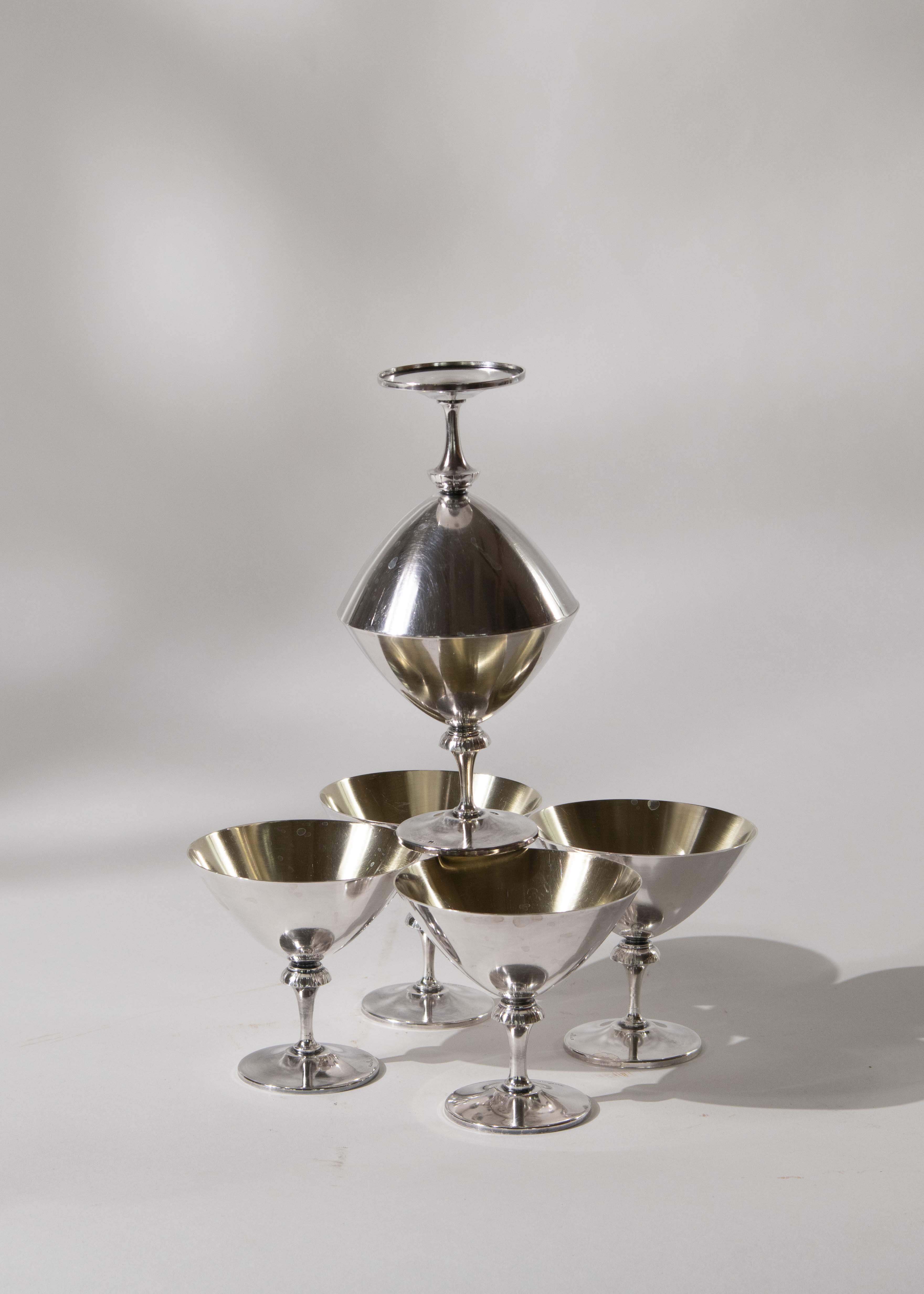 Dessertbägare nysilver (6)